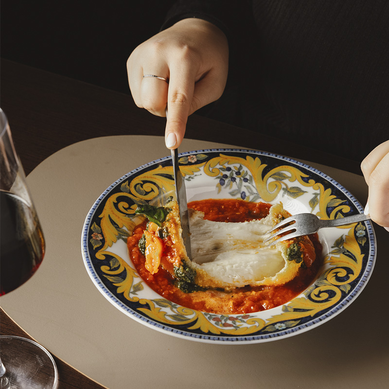 Croqueta de queso abierta